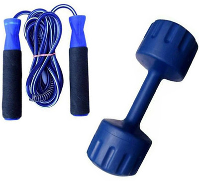 StepInnStore SUPREME QUALITY 1*KG (SINGLE PIECE) PVC DUMBBELL WITH FOAM HAND SKIPPING ROPE Gym & Fitness Kit
