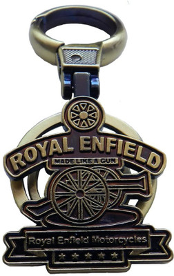 ROYAL ENFIELD keychain RE Logo Hook & Double ring Metal Golden Color Key Chain