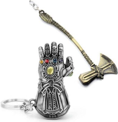 V P ENTERPRISES Combo of Avengers Infinity War Thor axe & Thanos Hand Key Chain Key Chain