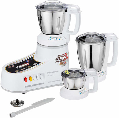 

Panasonic MX-AC300S-H 1000-Watt Mixer Grinder with 3 Jars (Grey) 240 Mixer Grinder(White, 3 Jars)