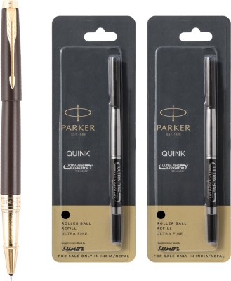 PARKER Aaster Matte Brown GT Roller Ball Pen(Ink Color - Black, Blue)