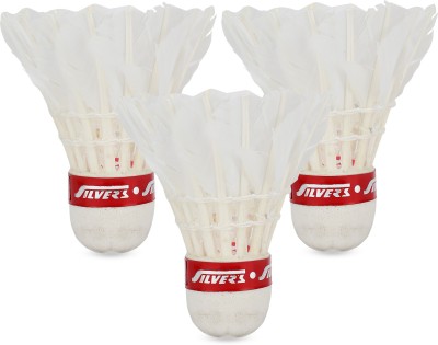 Silver's Marvel Feather Shuttle  - White  (Slow, 75, Pack of 3)