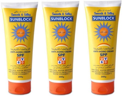 Soft Touch Sunscreen - SPF 60 PA++ SUNBLOCK ANTI AGING CREAM WITH SUNSCREEN LOTION VALUE PACK(600 g)