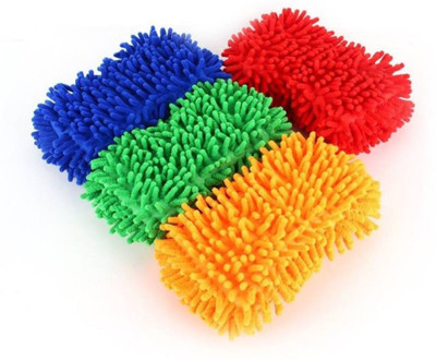 ASHIRWAD Microfiber, Polyester, Fabric Vehicle Washing  Sponge(Pack Of 4)