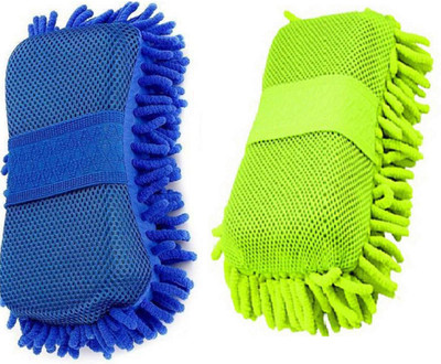 ASHIRWAD Microfiber, Polyester, Fabric Vehicle Washing  Sponge(Pack Of 2)