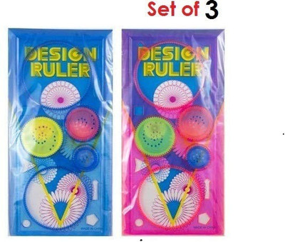 SWARUP SPIROGRAPH NEW ART STENCILS (Design Ruler) FOR KIDS (SET OF 3) SPIROGRAPH Stencil(Pack of 3, SPIROGRAPH)