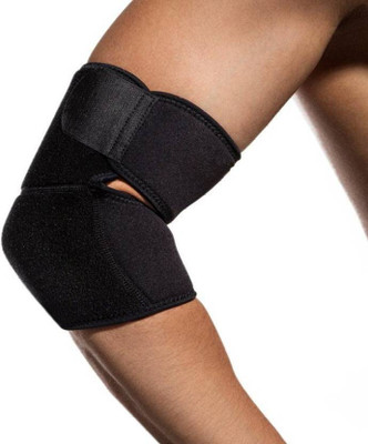 Konex Left Right Elbow Support Tennis Elbow Support Gym Elbow Support - Free Size 1 Pc Ankle Support(Black)