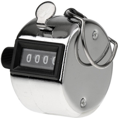 OFIXO 4 Digit Number Hand Held Tally Counter Digital Golf Clicker Digital Tally Counter(Silver Pack of 1)