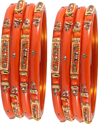 NMII Glass Zircon Bangle Set(Pack of 8)