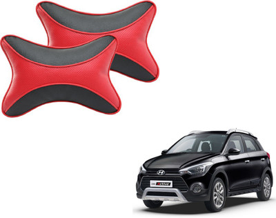 MOCKHE Black, Red Cotton Car Pillow Cushion for Hyundai(Rectangular, Pack of 2)