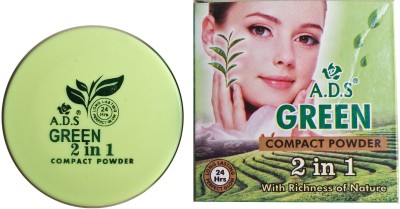 ads Green Tea 2 in 1 Compact Powder Compact(Green, 23.5 g)