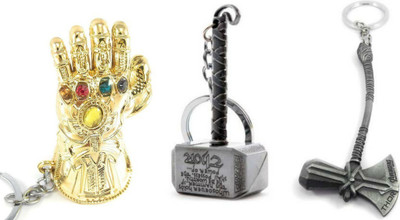 SK QUALITY Avenger combo thor hummers and infinity Gauntlet Key Chain