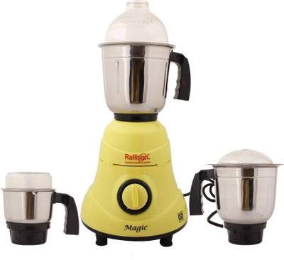 Rallison Appliances RS_20 550 Mixer Grinder(Yellow, 3 Jars)
