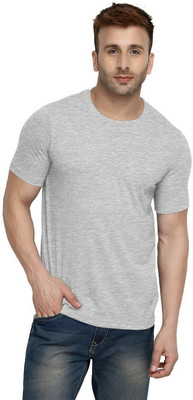 ELEPANTS Self Design Men Round Neck Grey T-Shirt