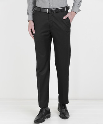 PARK AVENUE Regular Fit Men Black Trousers