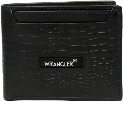 Wrangler Men Casual Black Genuine Leather Wallet(5 Card Slots)