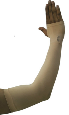 PinKit Nylon Arm Sleeve For Men & Women(Free, Beige)