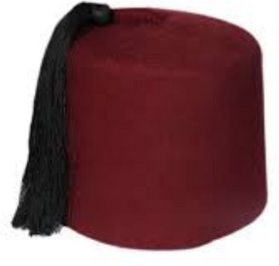 H.N. Traders Mirza Ghalib Cap - Maroon Turkey Fez Hat, Traditional Headwear (Valvet, Size 56) Solid Prayer Cap Cap