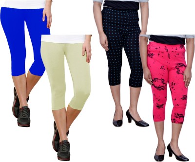 IndiWeaves Women Red, Green, Blue, Black Capri