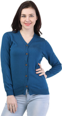 Kalt Women Button Self Design Cardigan