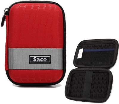Saco Pouch for Toshiba 2tb External Portable Hard Drive 2.5 Inch Casing Case Cover Enclosure Bag Sleeve wallet(Red, Hard Case)