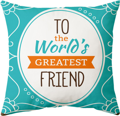 Tarun Crafts Friendship Day Microfibre Solid Floor Cushion Pack of 1(Multicolor)