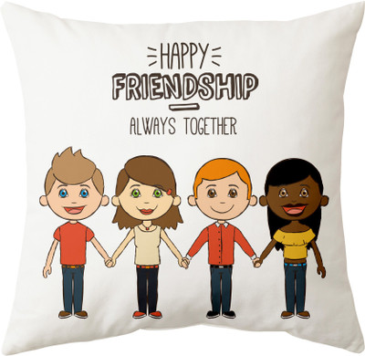 Tarun Crafts Microfibre Floor Cushion Pack of 1 Solid Friendship Day(Multicolor)