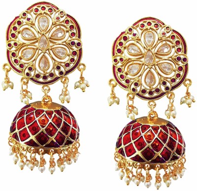 MEHRUNNISA Rajasthani Meenakari Crystals Jhumki Earrings Metal Drops & Danglers