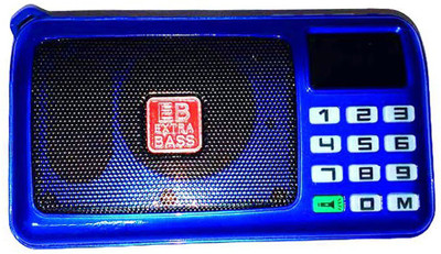 

CRETO SM-53 Mini Radio FM with LED Torch MIcroSD/USB/AUX Player FM Radio(Blue)