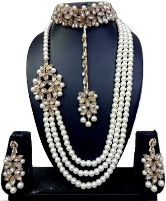 CATALYST Alloy Gold-plated White Jewellery Set(Pack of 1)