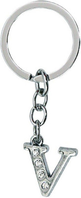 BORING Alphabet Letter V Metal Design Key Chain