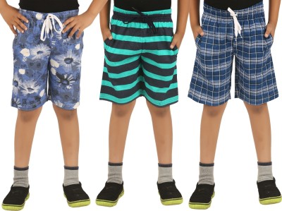 CHECKERSBAY Short For Boys Casual Printed Pure Cotton(Multicolor, Pack of 3)