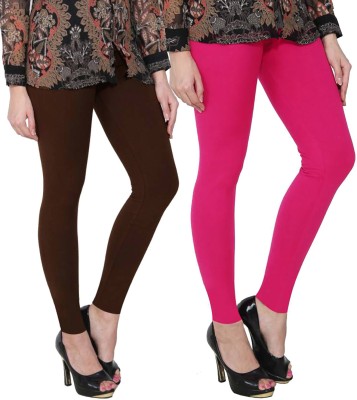 Clarita Churidar  Western Wear Legging(Brown, Pink, Solid)