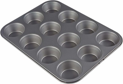 noble foods Aluminium Cupcake/Muffin Mould 12(Pack of 1)