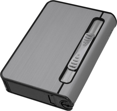 JMALL Refillable Windproof Cigarette Lighter - LR 48 FIRST QUALITY PIA INTERNATIONAL CASE LIGHTER Pocket Lighter(Grey)