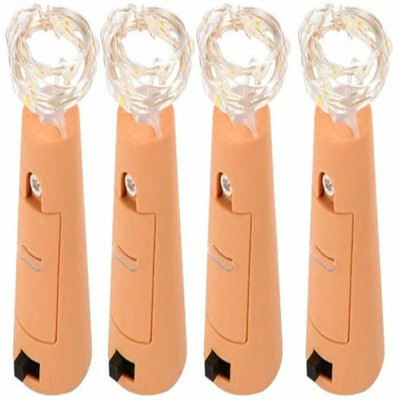 SANCTUM Bottle Cork Led 20 LEDs 2 m Yellow Steady Bottle Rice Lights(Pack of 4)