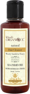 khadi ORGANIQUE Herbal Woody Sandal & Honey Shampoo (Hair Cleanser) No SLS & Paraben(210 ml)