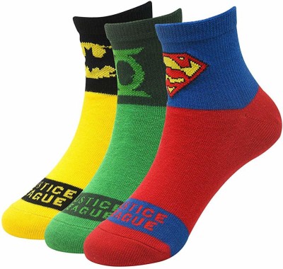 Justice League Boys & Girls Color Block, Graphic Print Mid-Calf/Crew(Pack of 3)