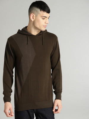 Roadster Solid Casual Men Brown Sweater at flipkart