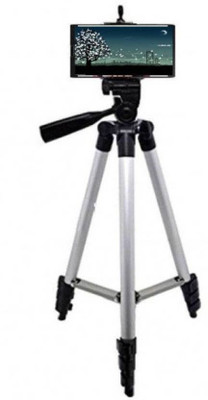Zeom ™ Reasonable price Durable and practical Top Sales Item Best Material HIGH QUALITY 3110 Tripod stand With 3-Way Head Light weight Digital Camera Tripod with Mobile Clip Holder Best Use for Make Videos on YouTube,Tiktok,Vigo Video,Snapchat and Dubsmash Tripod Tripod(Silver, Black, Supports Up t