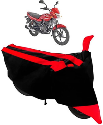 KAROBAR Two Wheeler Cover for Bajaj(DTS-i, Black, Red)