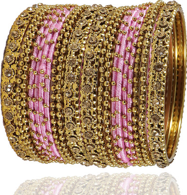 NMII Metal, Fabric Zircon Bangle Set(Pack of 20)