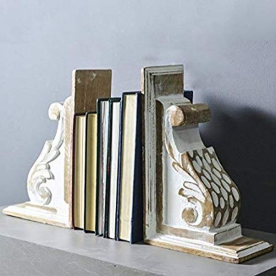 ONLINECRAFTS Wooden Book End(White, Pack of 1)