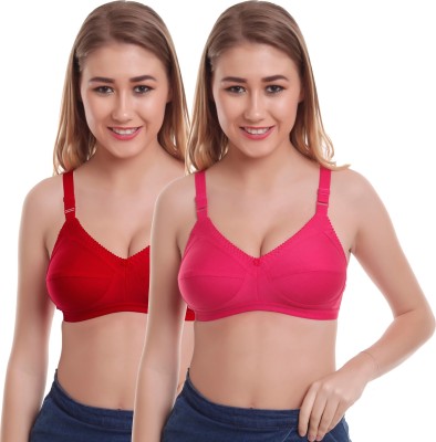 Alishan Minimizer Bra Women T-Shirt Lightly Padded Bra(Red, Pink)