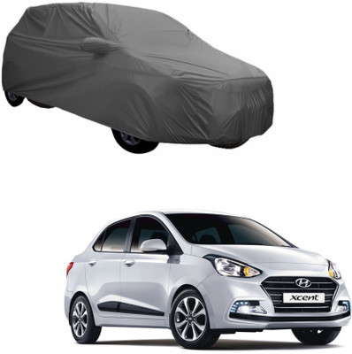 Gargi Traders Car Cover For Hyundai Xcent (With Mirror Pockets)(Grey)