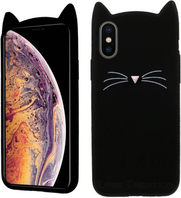 SoftTech Back Cover for Apple iPhone X(Black, Shock Proof, Silicon, Pack of: 1)