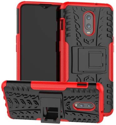 MOBIRUSH Back Cover for OnePlus 6T(Red, Rugged Armor)