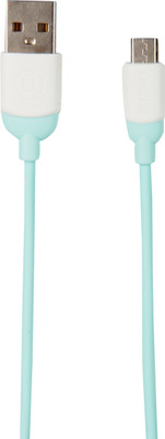 usams Micro USB Cable 2 A 1 m US-SJ247 Ice-Cream Series 1M Charging and Data(Compatible with Micro Port Phones & Tablets, Green, One Cable)