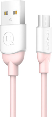 usams Micro USB Cable 2 A 1 m US-SJ247 Ice-Cream Series 1M Charging and Data(Compatible with Micro Port Phones & Tablets, Pink, One Cable)