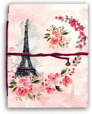 alDivo Handmade Diary Notebook With Eiffel Towe Design Printed Cover A5 Diary Unruled 160 Pages(Pink)